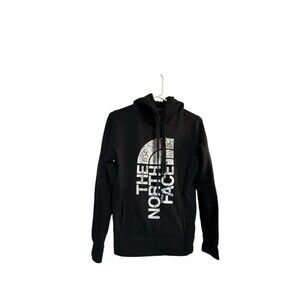 The North Face Womens Size SP Black Hoodie Sweatshirt Big Logo Holographic